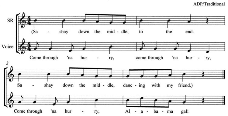 Figure 2. Countermelody for Alabama Gal. Source: arr. Alan Purdum.